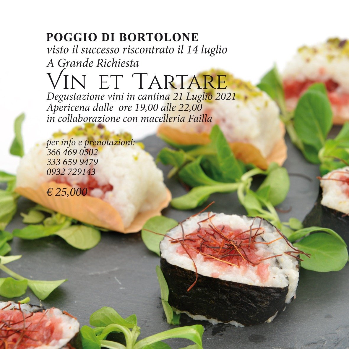 Vin et Tartare 21 luglio 2021A grande richiesta un nuovo appuntamento - Image 5