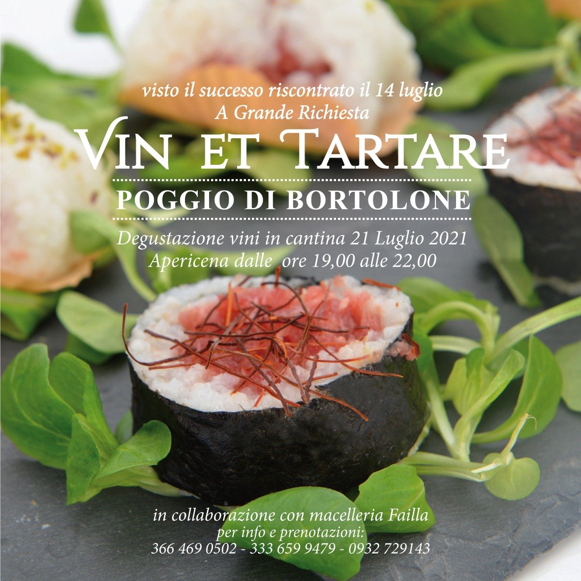 Vin et Tartare 21 luglio 2021A grande richiesta un nuovo appuntamento - Image 4